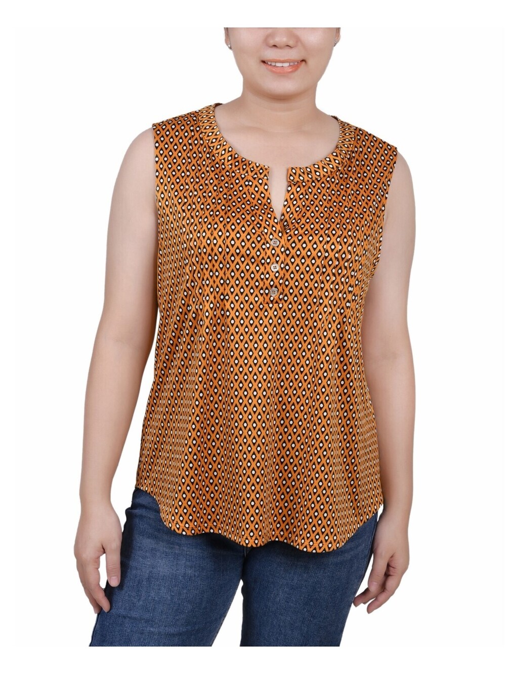 NY Collection Petite Sleeveles Golden-Tone PM